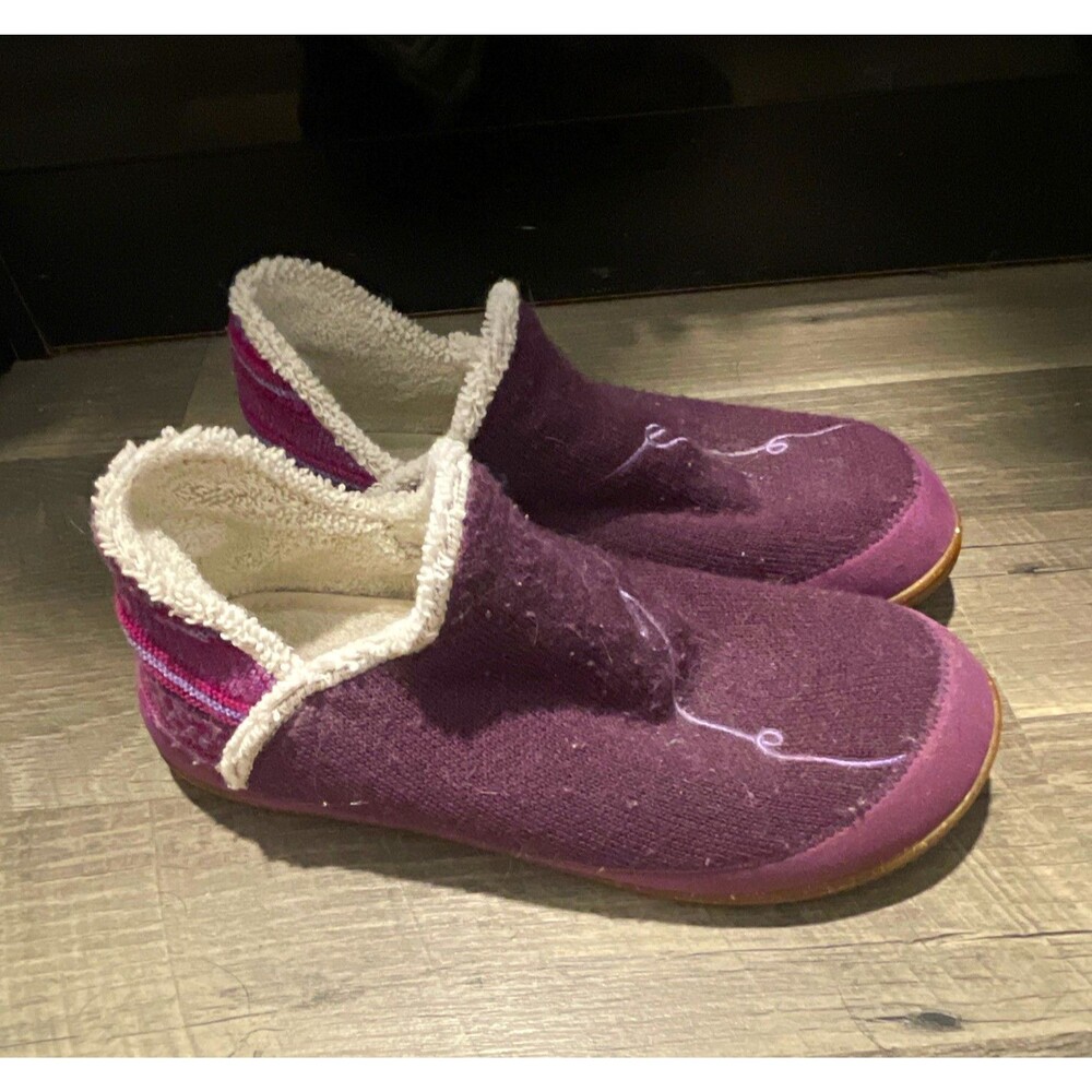 Smartwool Beignet Slippers Purple Wool Knit Cozy Winter House Shoes Womens 7.5